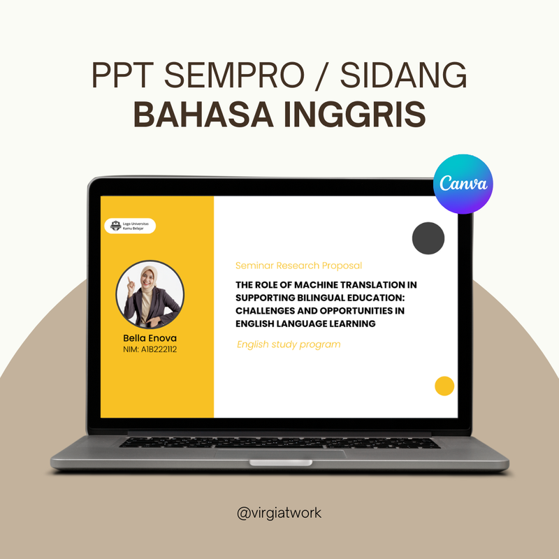 PPT Skripsi Bahasa Inggris 15 Halaman Editable Clicky