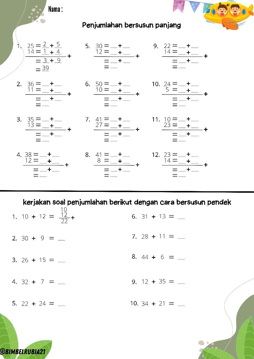 MTK SD kelas 1 semester Matematika kelas satu Belajar Lembar kerja