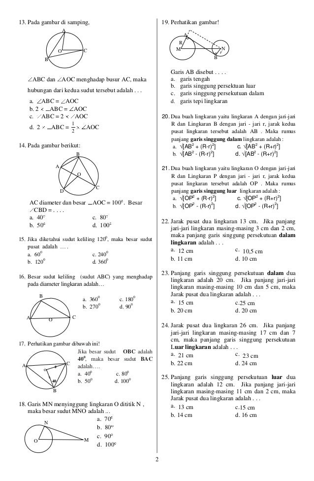 5 Soal Paling Sering Muncul di Bank Soal Matematika SMP Kelas 8 Semester 2 Kurikulum 2013