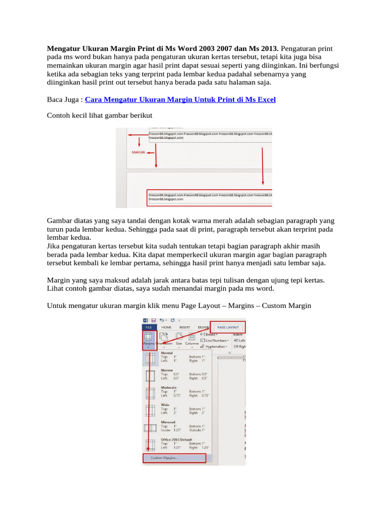 Cara Mengatur Margin Print di MS Word PDF