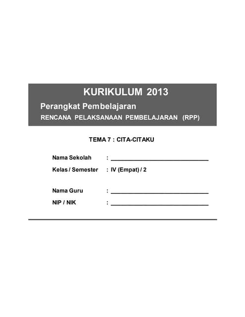4 tema 7 rpp sd kelas 4 semester 2 cita DOCX