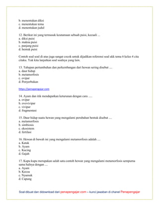 Soal tema 6 kelas 4 subtema 1 PDF