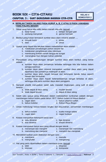 6 Soal IPAS Kelas 4 Lengkap Pembahasan, Download Soal Tema 6 Subtema 3 Kelas 4 Wajib Tahu