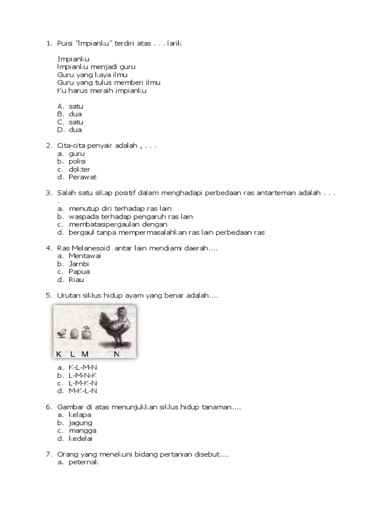 Rahasia Download Soal Tema 6 UKK Kelas 4 PDF Gratis, Siapkan Nilai Tinggi Sebelum Ujian