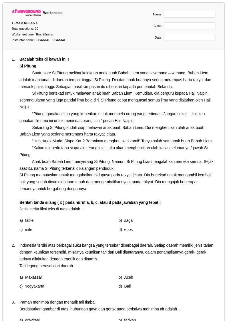 Rahasia Hanapi Bani dalam Download Soal Tema 8 Kelas 4 2018 yang Jarang Diketahui