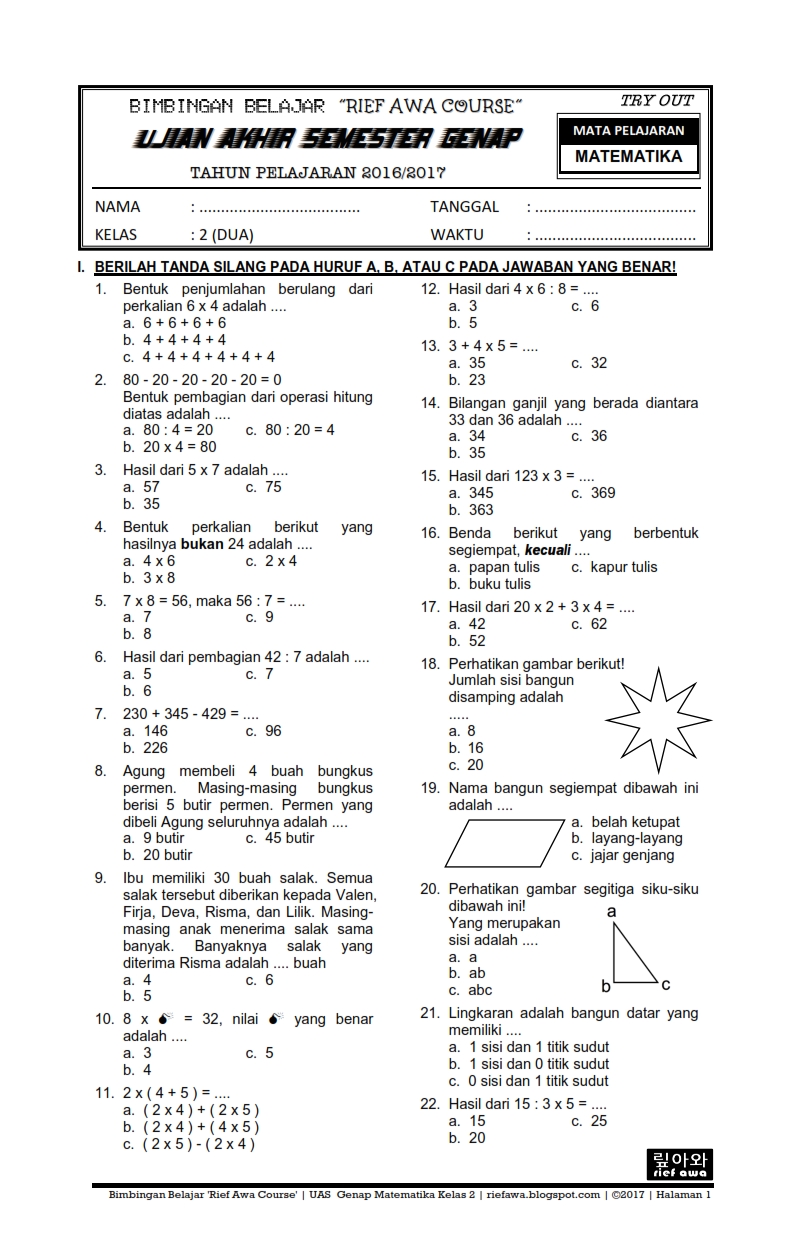 Terbukti! 7 Contoh Soal Latihan Matematika Kelas 4 Semester 2 yang Wajib Dikuasai