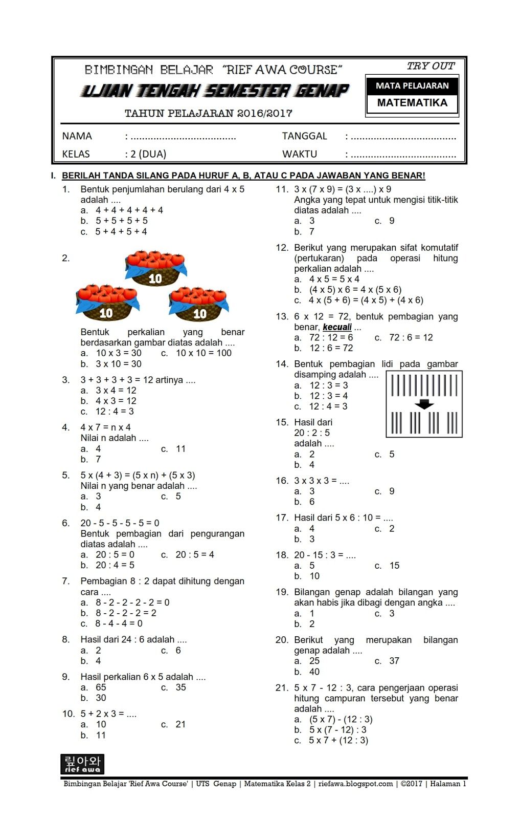 Ternyata Bank Soal Matematika SD Kelas 2 Kurikulum 2013 Ini Jadi Andalan di 2026