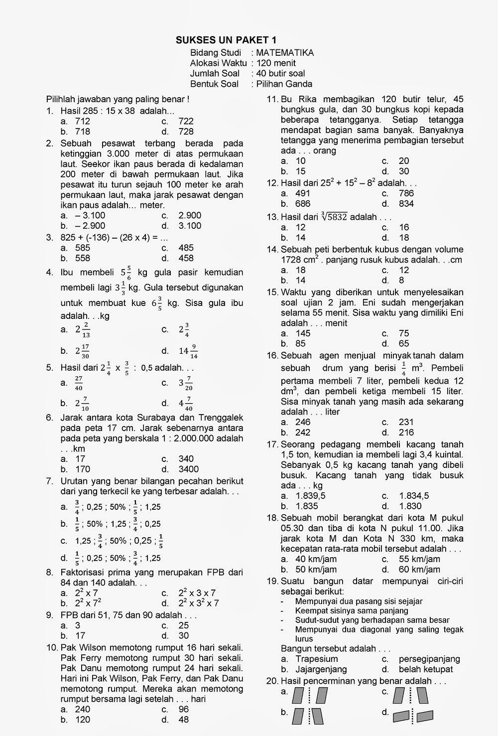 Wajib Tahu! Ini Bocoran Contoh Soal Matematika Ulangan Semester 1 Kelas 12 SMK Terbaru